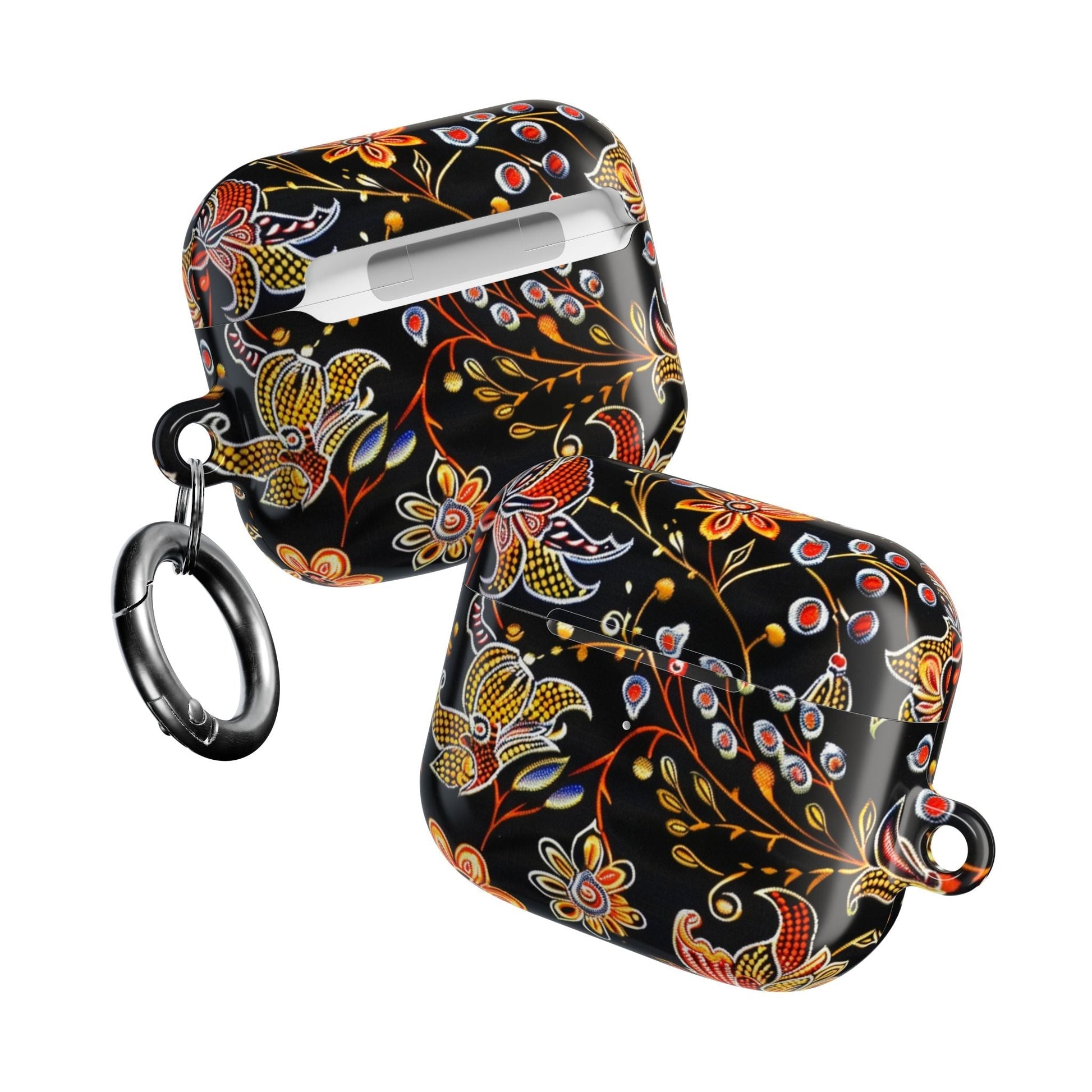 Floral Black AirPods Case – Vintage Paisley Protective Cover - DIGITAL X