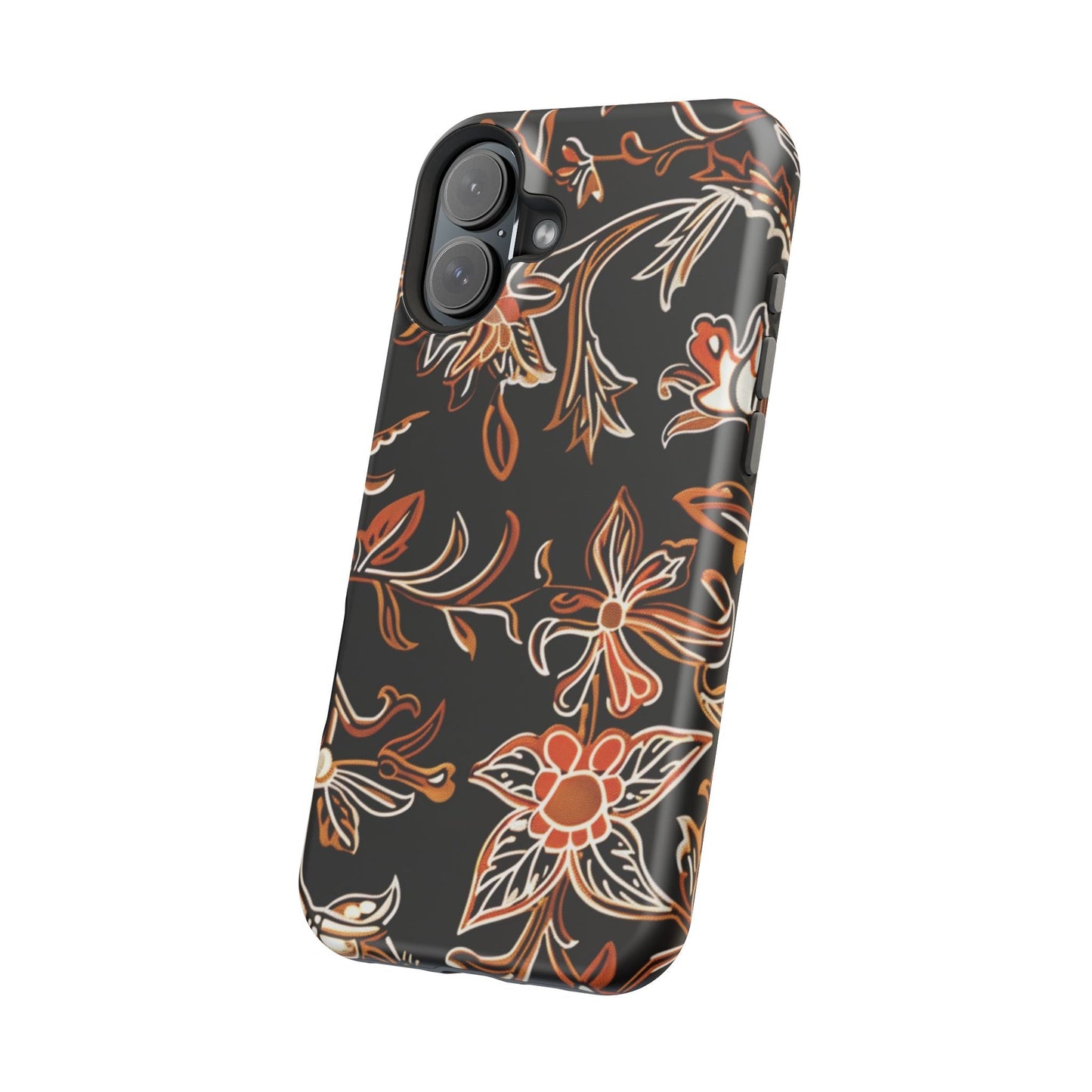 Floral Black & Copper Phone Case — Magnetic Impact - Resistant - DIGITAL X