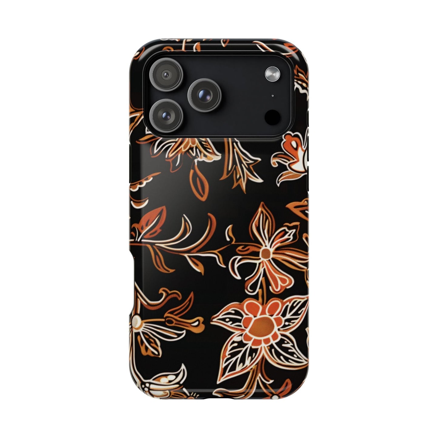 Floral Black & Copper Phone Case — Magnetic Impact - Resistant - DIGITAL X