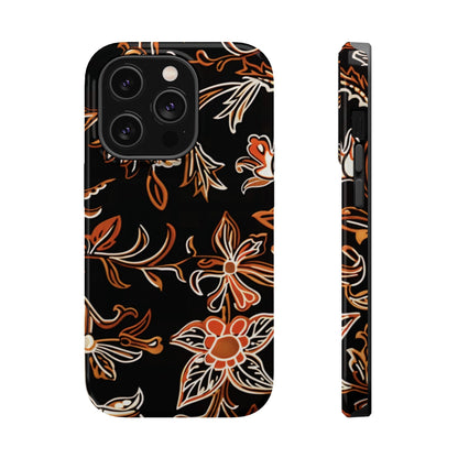 Floral Black & Copper Phone Case — Magnetic Impact - Resistant - DIGITAL X