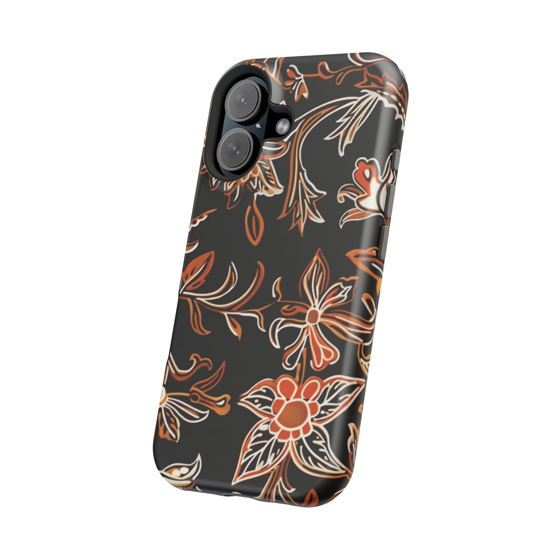 Floral Black & Copper Phone Case — Magnetic Impact - Resistant - DIGITAL X