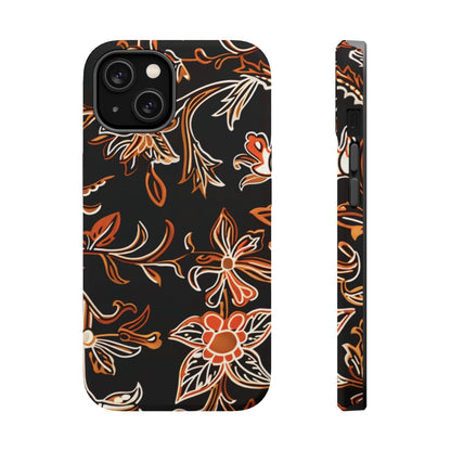 Floral Black & Copper Phone Case — Magnetic Impact - Resistant - DIGITAL X