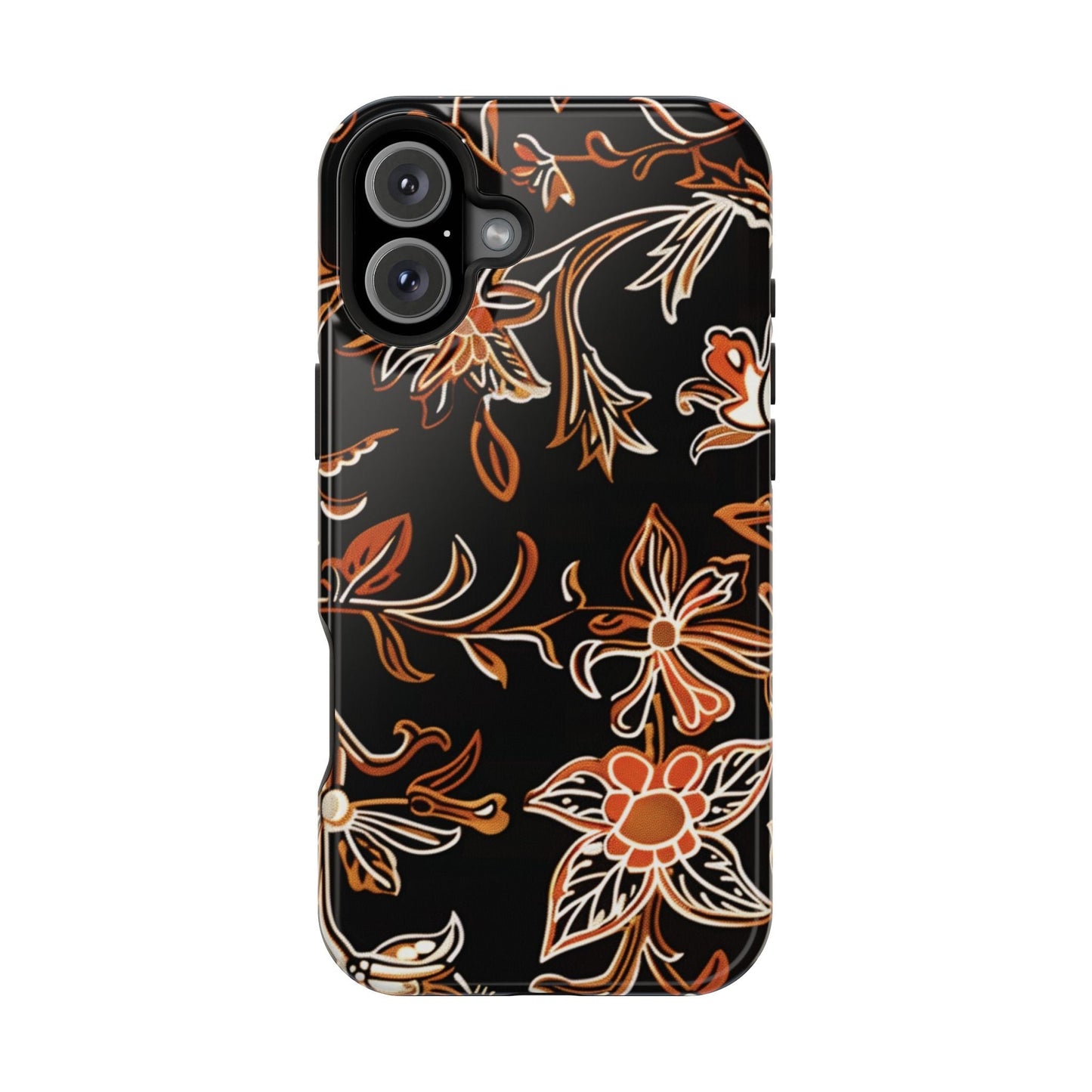 Floral Black & Copper Phone Case — Magnetic Impact - Resistant - DIGITAL X