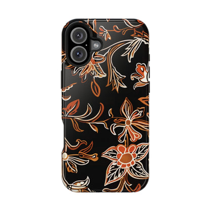 Floral Black & Copper Phone Case — Magnetic Impact - Resistant - DIGITAL X