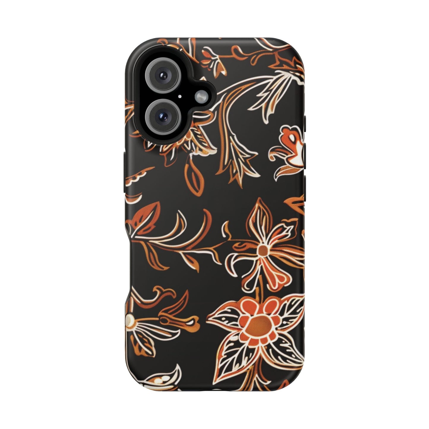 Floral Black & Copper Phone Case — Magnetic Impact - Resistant - DIGITAL X