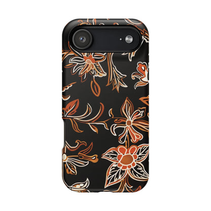 Floral Black & Copper Phone Case — Magnetic Impact - Resistant - DIGITAL X