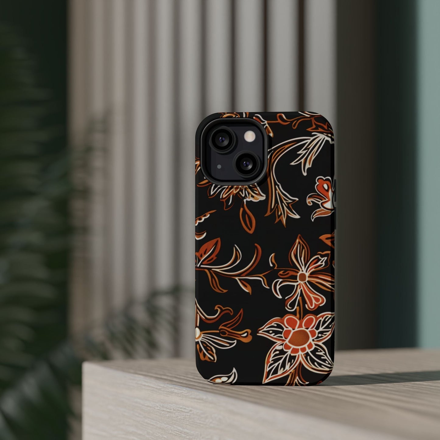 Floral Black & Copper Phone Case — Magnetic Impact - Resistant - DIGITAL X
