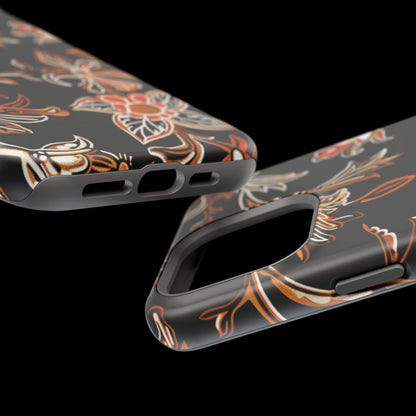 Floral Black & Copper Phone Case — Magnetic Impact - Resistant - DIGITAL X