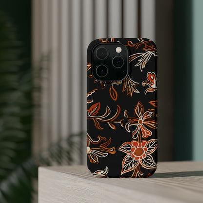 Floral Black & Copper Phone Case — Magnetic Impact - Resistant - DIGITAL X