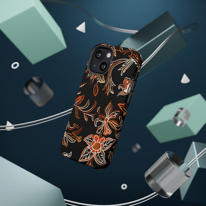 Floral Black & Copper Phone Case — Magnetic Impact - Resistant - DIGITAL X