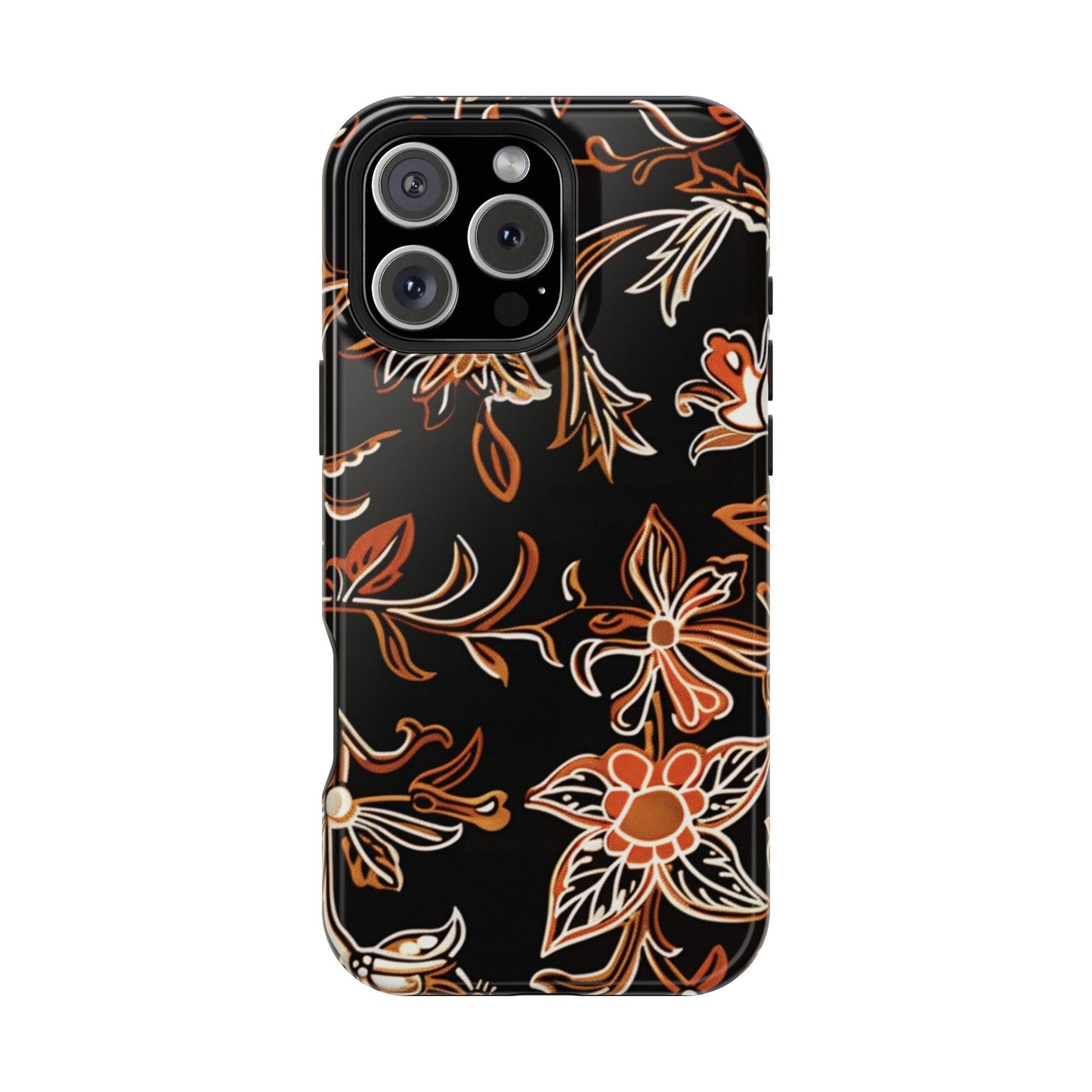 Floral Black & Copper Phone Case — Magnetic Impact - Resistant - DIGITAL X
