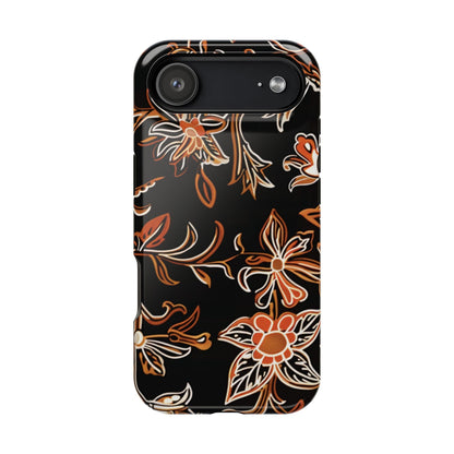 Floral Black & Copper Phone Case — Magnetic Impact - Resistant - DIGITAL X