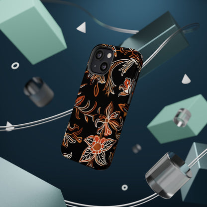 Floral Black & Copper Phone Case — Magnetic Impact - Resistant - DIGITAL X