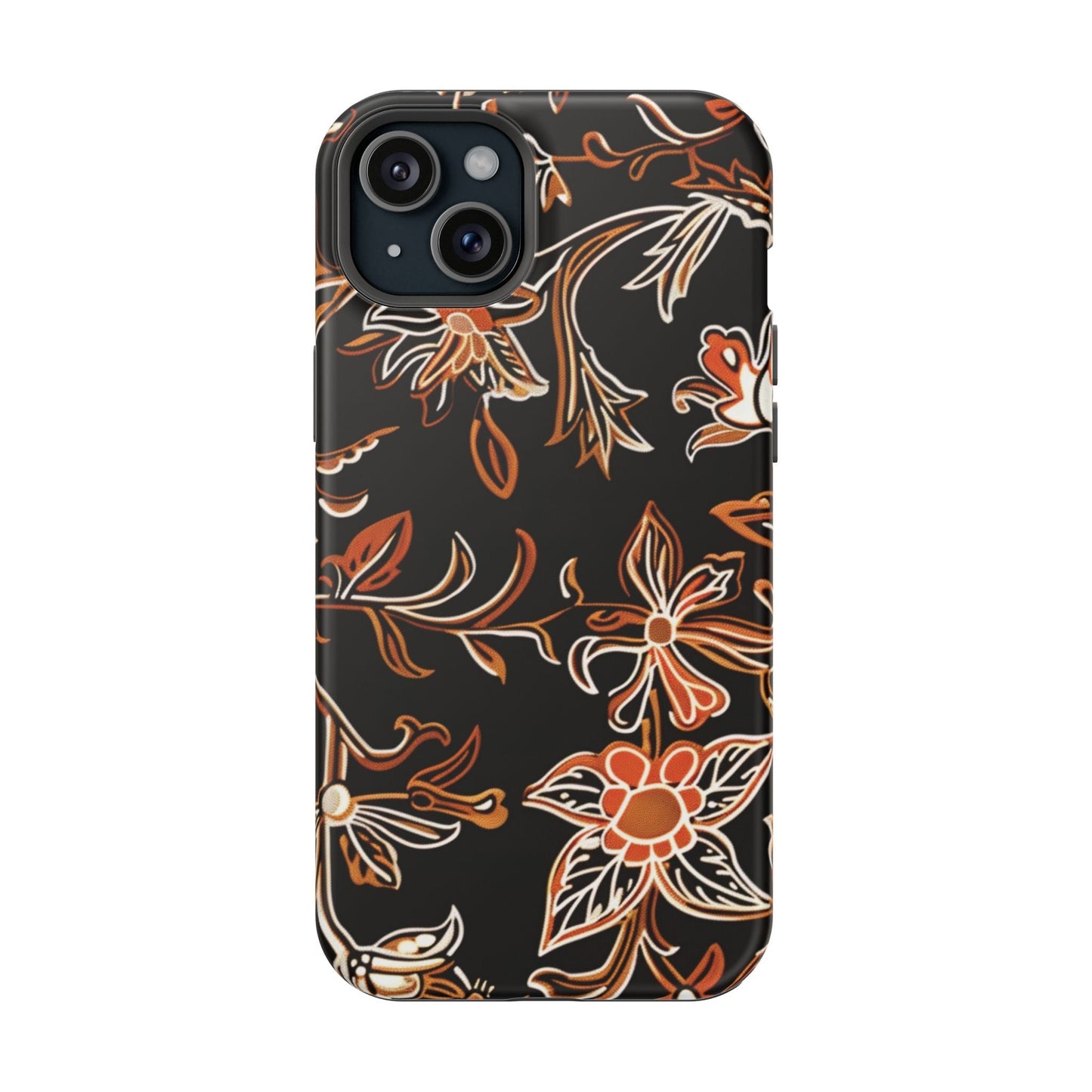 Floral Black & Copper Phone Case — Magnetic Impact - Resistant - DIGITAL X
