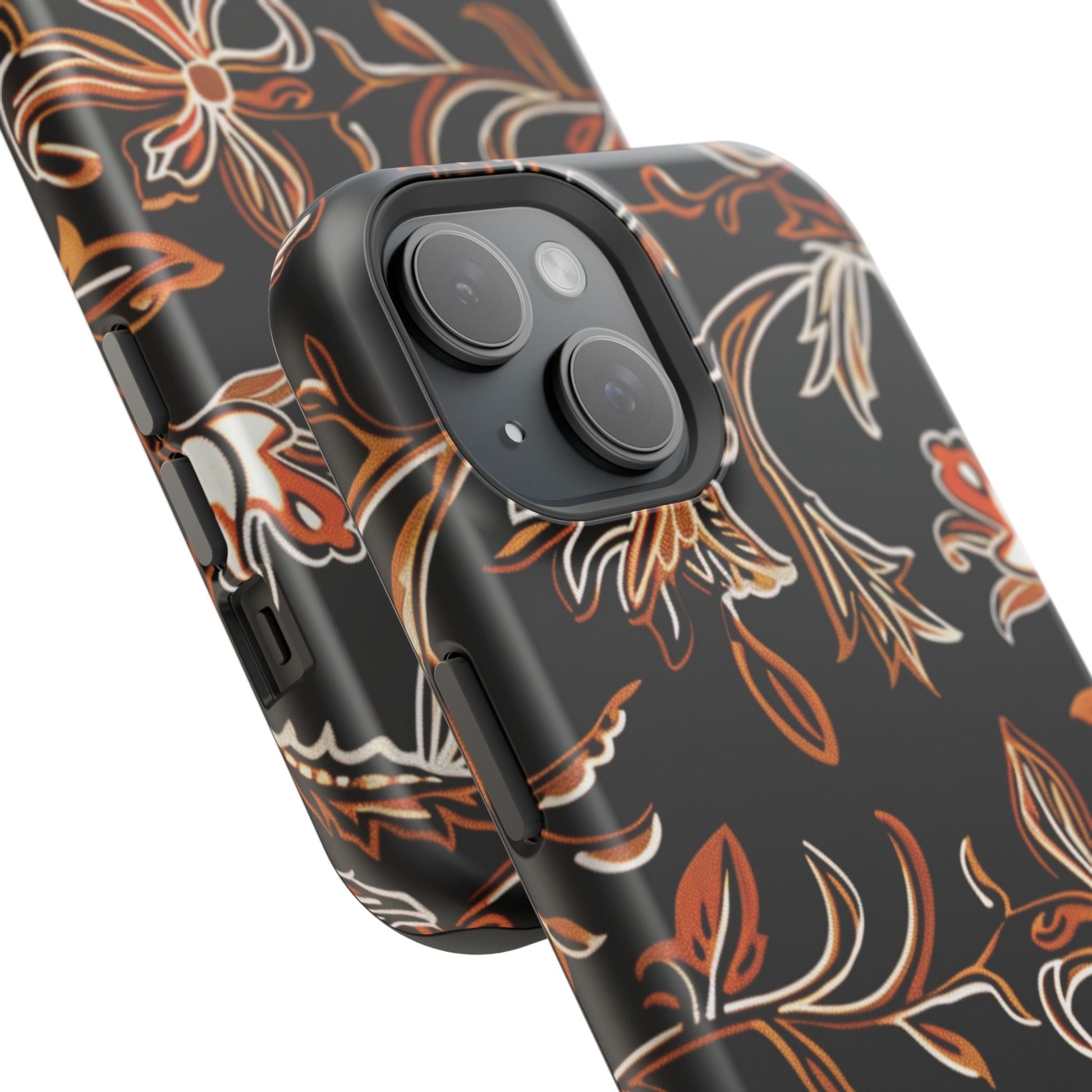 Floral Black & Copper Phone Case — Magnetic Impact - Resistant - DIGITAL X
