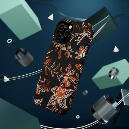 Floral Black & Copper Phone Case — Magnetic Impact - Resistant - DIGITAL X