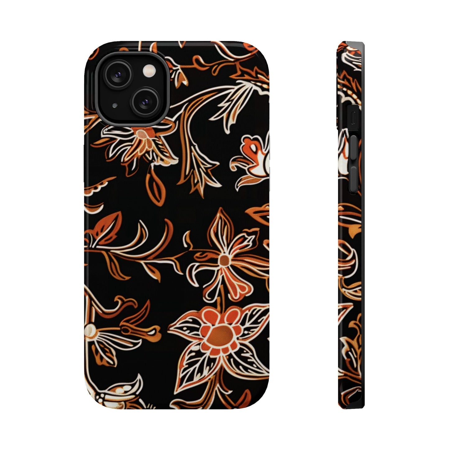 Floral Black & Copper Phone Case — Magnetic Impact - Resistant - DIGITAL X