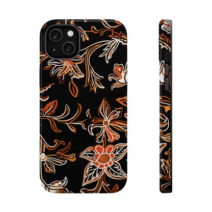 Floral Black & Copper Phone Case — Magnetic Impact - Resistant - DIGITAL X