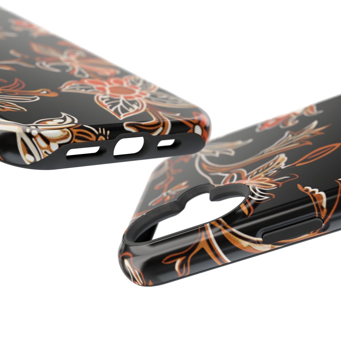 Floral Black & Copper Phone Case — Magnetic Impact - Resistant - DIGITAL X