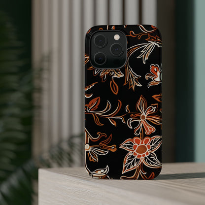 Floral Black & Copper Phone Case — Magnetic Impact - Resistant - DIGITAL X