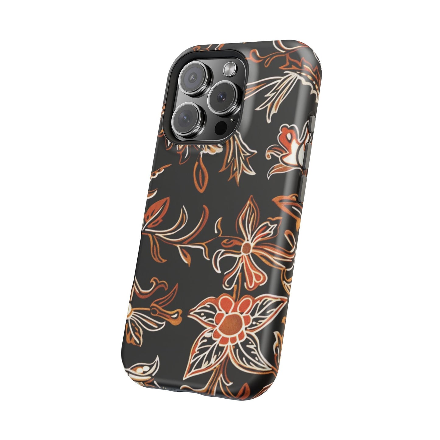 Floral Black & Copper Phone Case — Magnetic Impact - Resistant - DIGITAL X