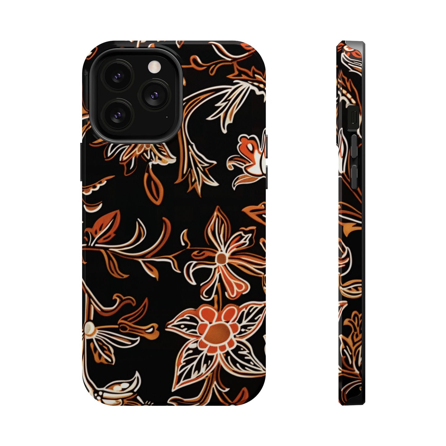 Floral Black & Copper Phone Case — Magnetic Impact - Resistant - DIGITAL X