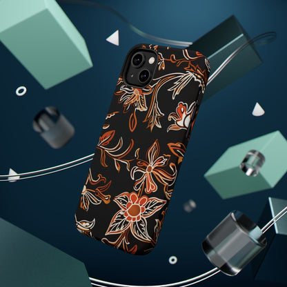 Floral Black & Copper Phone Case — Magnetic Impact - Resistant - DIGITAL X