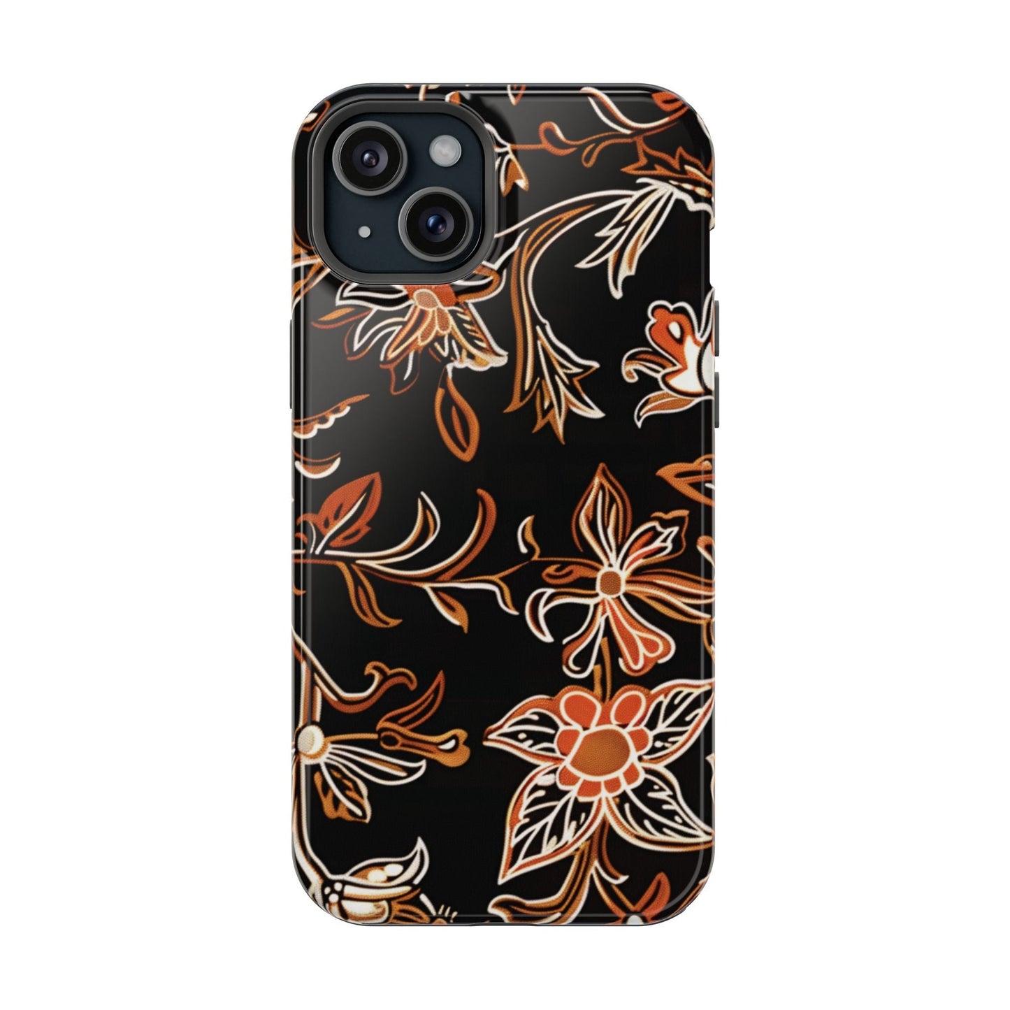 Floral Black & Copper Phone Case — Magnetic Impact - Resistant - DIGITAL X