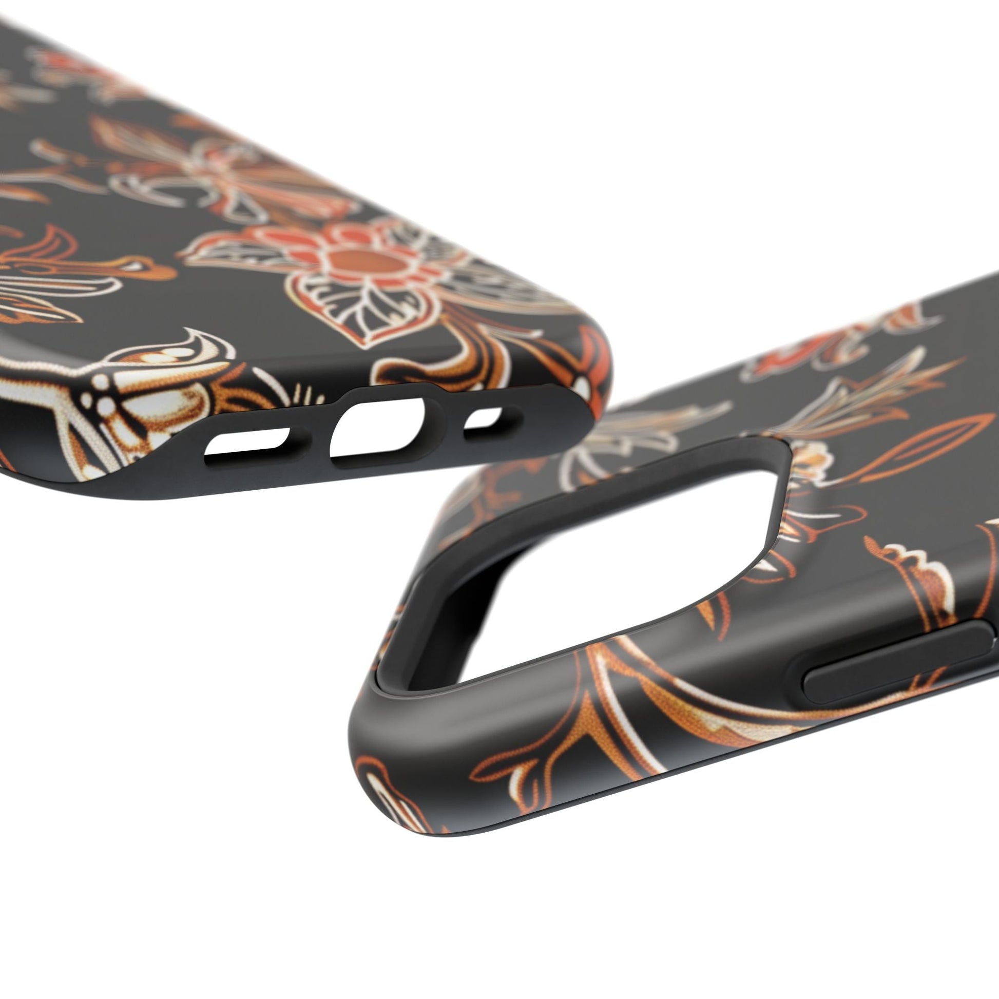 Floral Black & Copper Phone Case — Magnetic Impact - Resistant - DIGITAL X