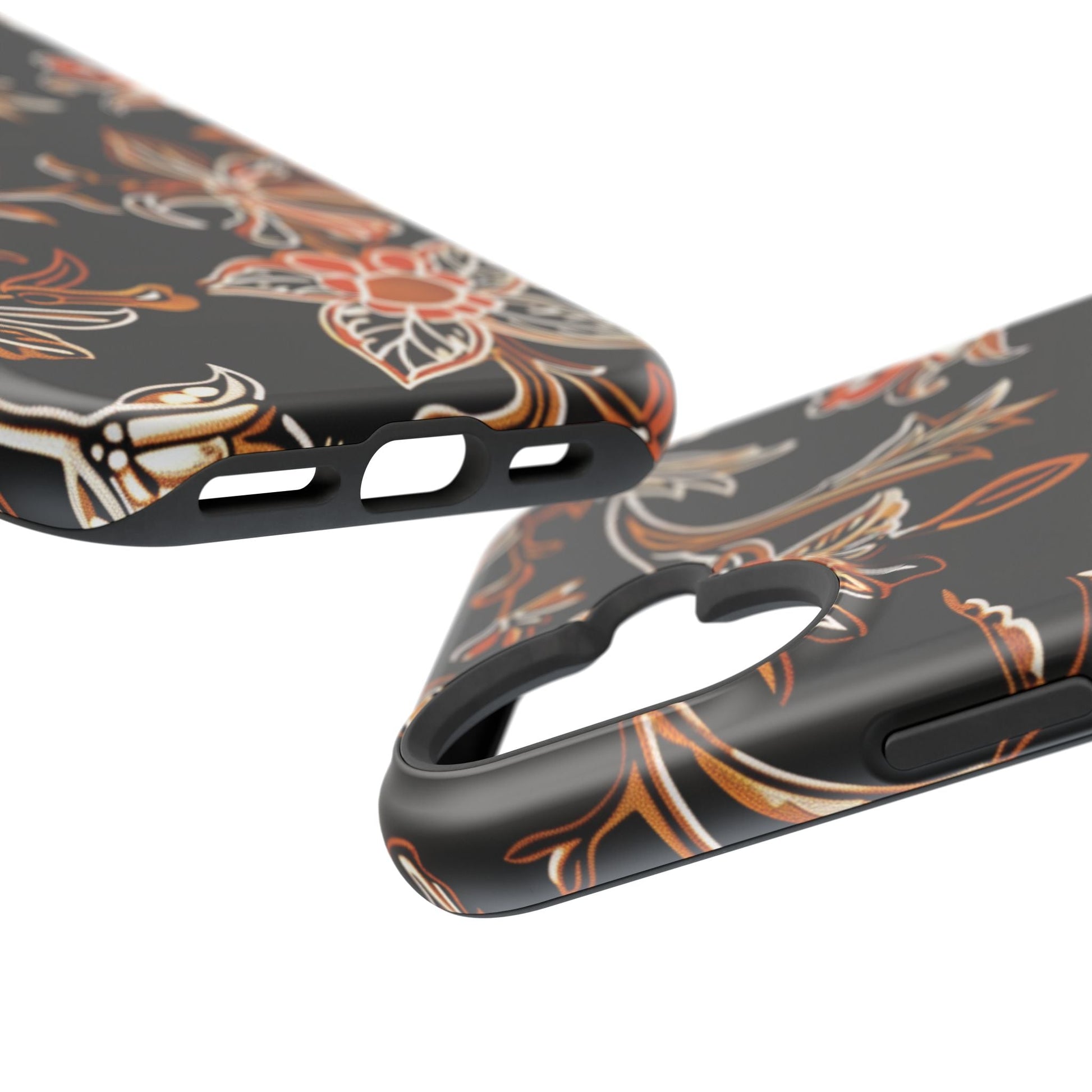 Floral Black & Copper Phone Case — Magnetic Impact - Resistant - DIGITAL X