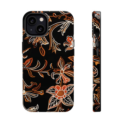 Floral Black & Copper Phone Case — Magnetic Impact - Resistant - DIGITAL X