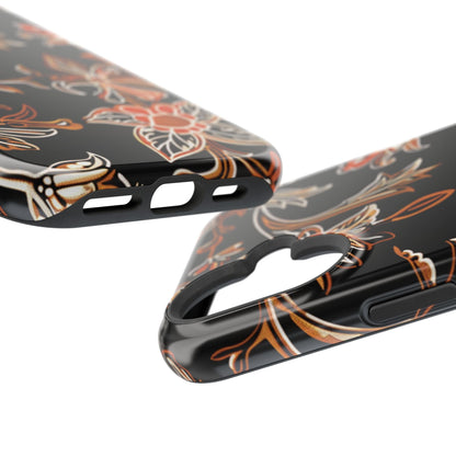 Floral Black & Copper Phone Case — Magnetic Impact - Resistant - DIGITAL X