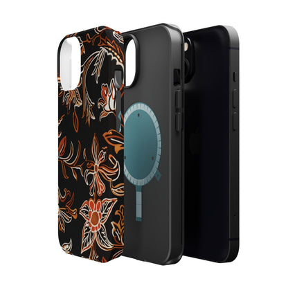Floral Black & Copper Phone Case — Magnetic Impact - Resistant - DIGITAL X
