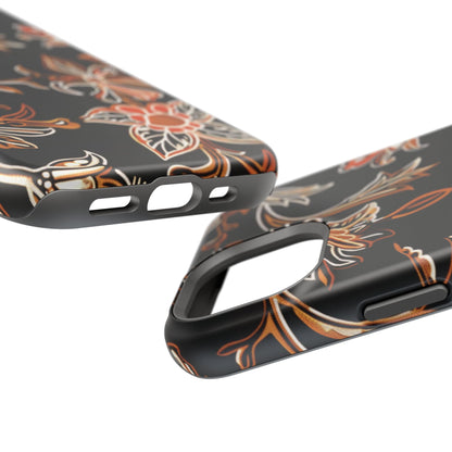Floral Black & Copper Phone Case — Magnetic Impact - Resistant - DIGITAL X