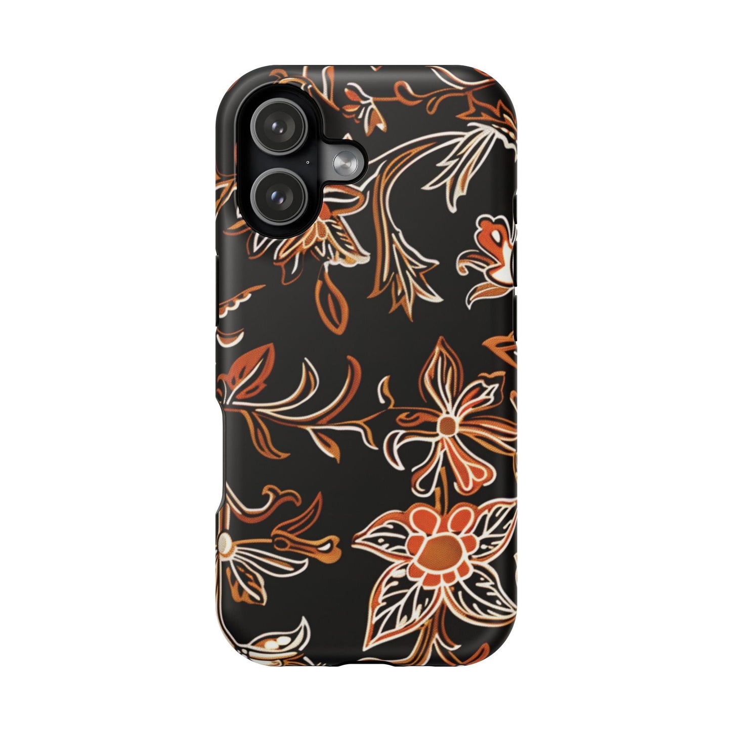 Floral Black & Copper Phone Case — Magnetic Impact - Resistant - DIGITAL X