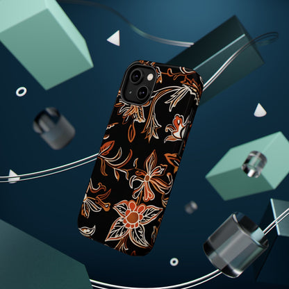 Floral Black & Copper Phone Case — Magnetic Impact - Resistant - DIGITAL X