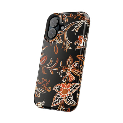 Floral Black & Copper Phone Case — Magnetic Impact - Resistant - DIGITAL X