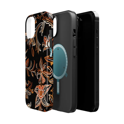 Floral Black & Copper Phone Case — Magnetic Impact - Resistant - DIGITAL X
