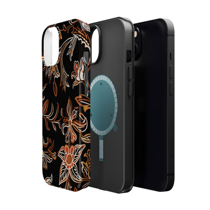 Floral Black & Copper Phone Case — Magnetic Impact - Resistant - DIGITAL X