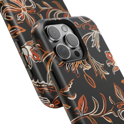 Floral Black & Copper Phone Case — Magnetic Impact - Resistant - DIGITAL X