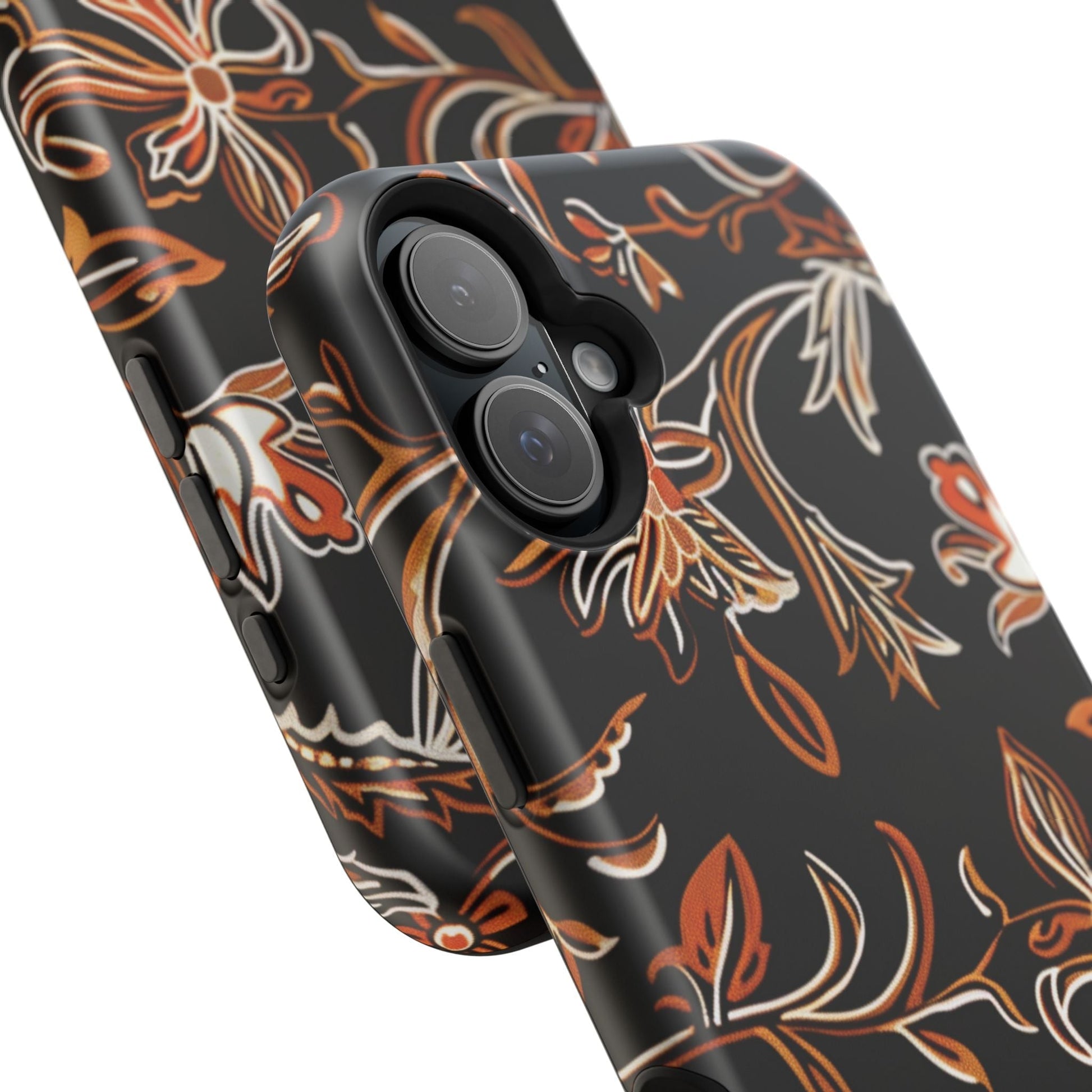 Floral Black & Copper Phone Case — Magnetic Impact - Resistant - DIGITAL X