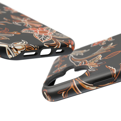 Floral Black & Copper Phone Case — Magnetic Impact - Resistant - DIGITAL X