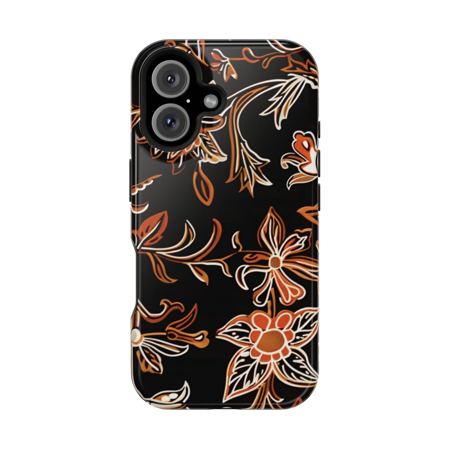 Floral Black & Copper Phone Case — Magnetic Impact - Resistant - DIGITAL X