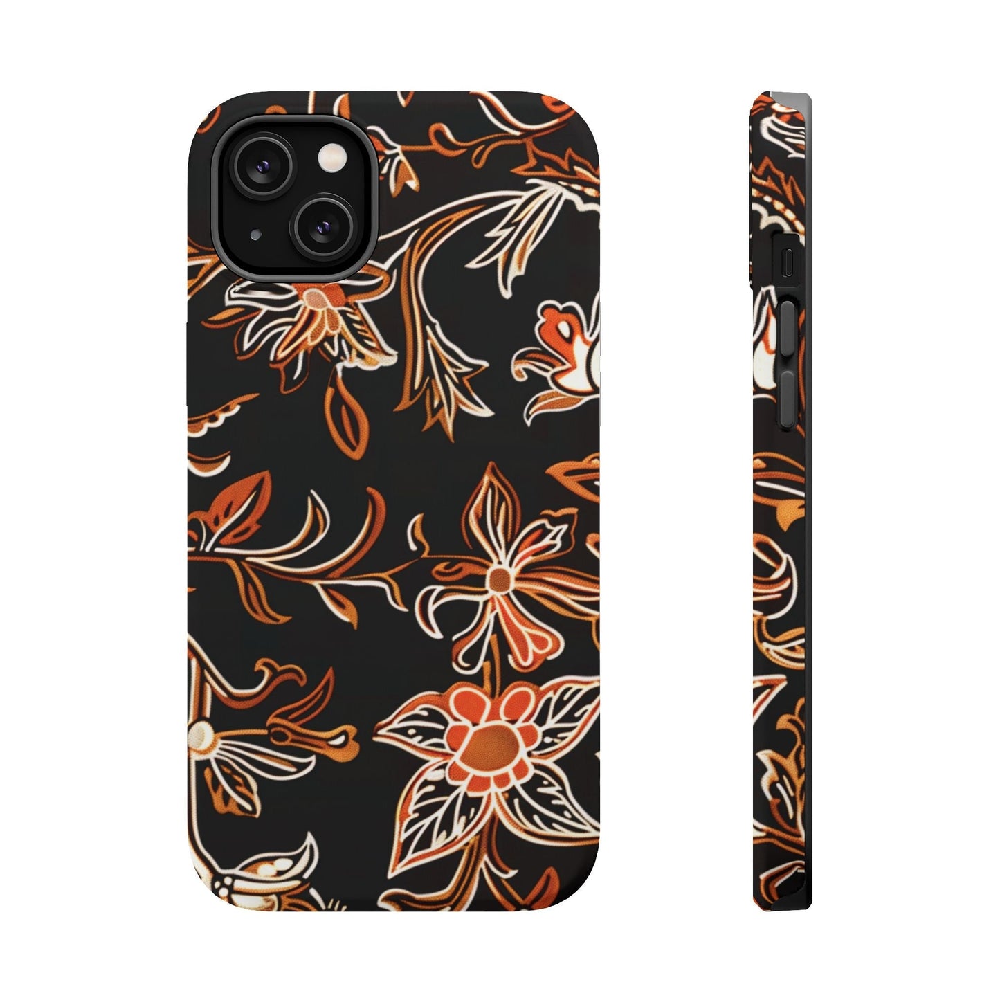 Floral Black & Copper Phone Case — Magnetic Impact - Resistant - DIGITAL X