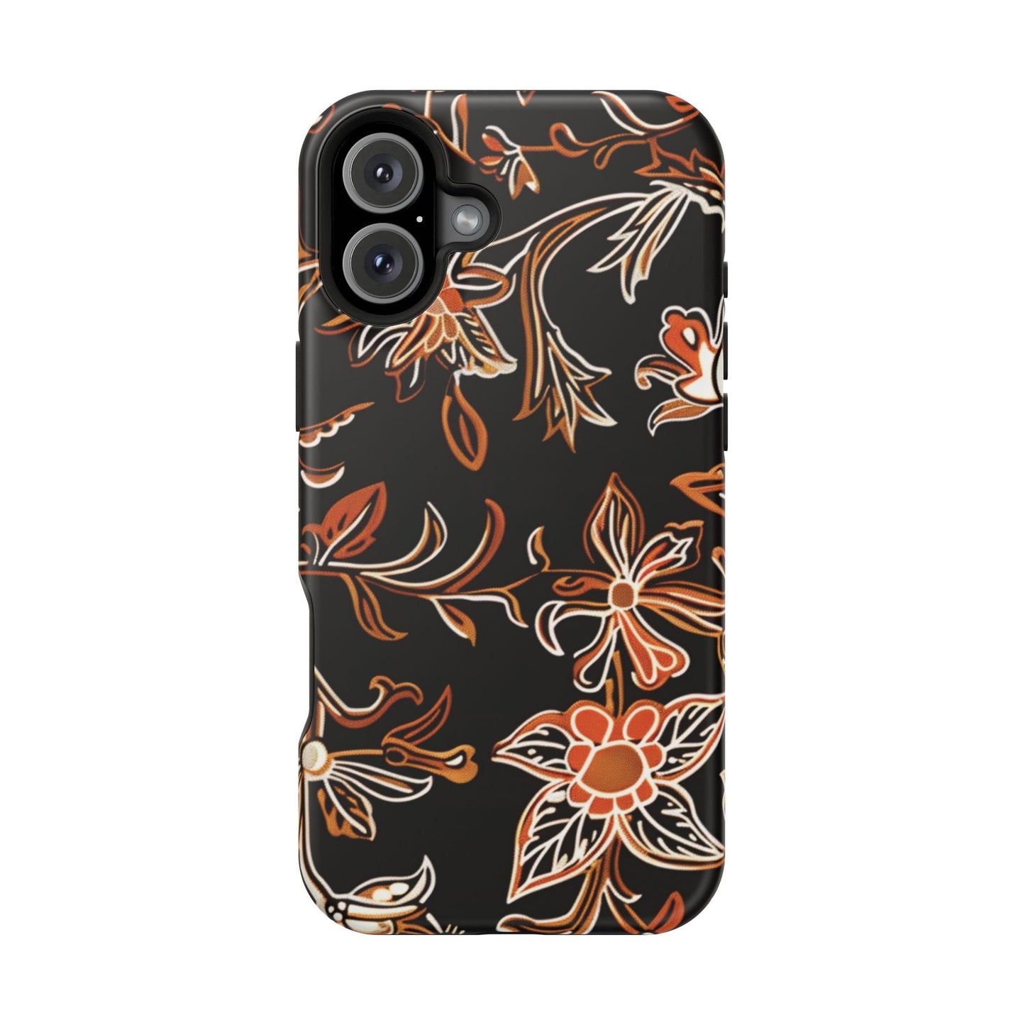 Floral Black & Copper Phone Case — Magnetic Impact - Resistant - DIGITAL X