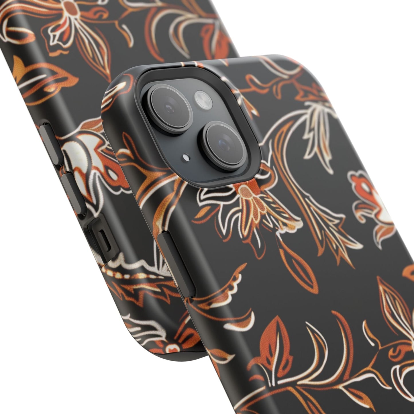 Floral Black & Copper Phone Case — Magnetic Impact - Resistant - DIGITAL X