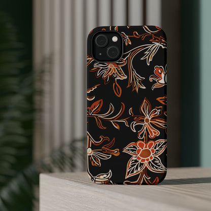 Floral Black & Copper Phone Case — Magnetic Impact - Resistant - DIGITAL X