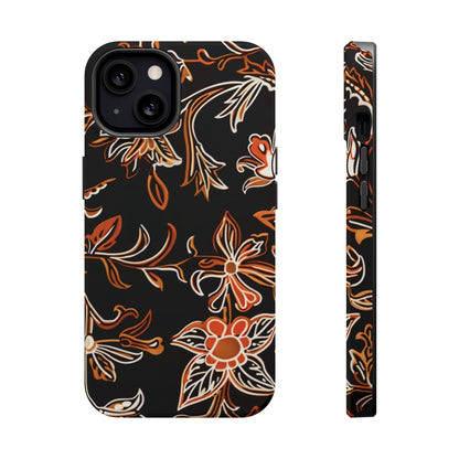 Floral Black & Copper Phone Case — Magnetic Impact - Resistant - DIGITAL X