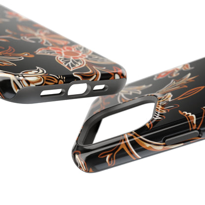 Floral Black & Copper Phone Case — Magnetic Impact - Resistant - DIGITAL X