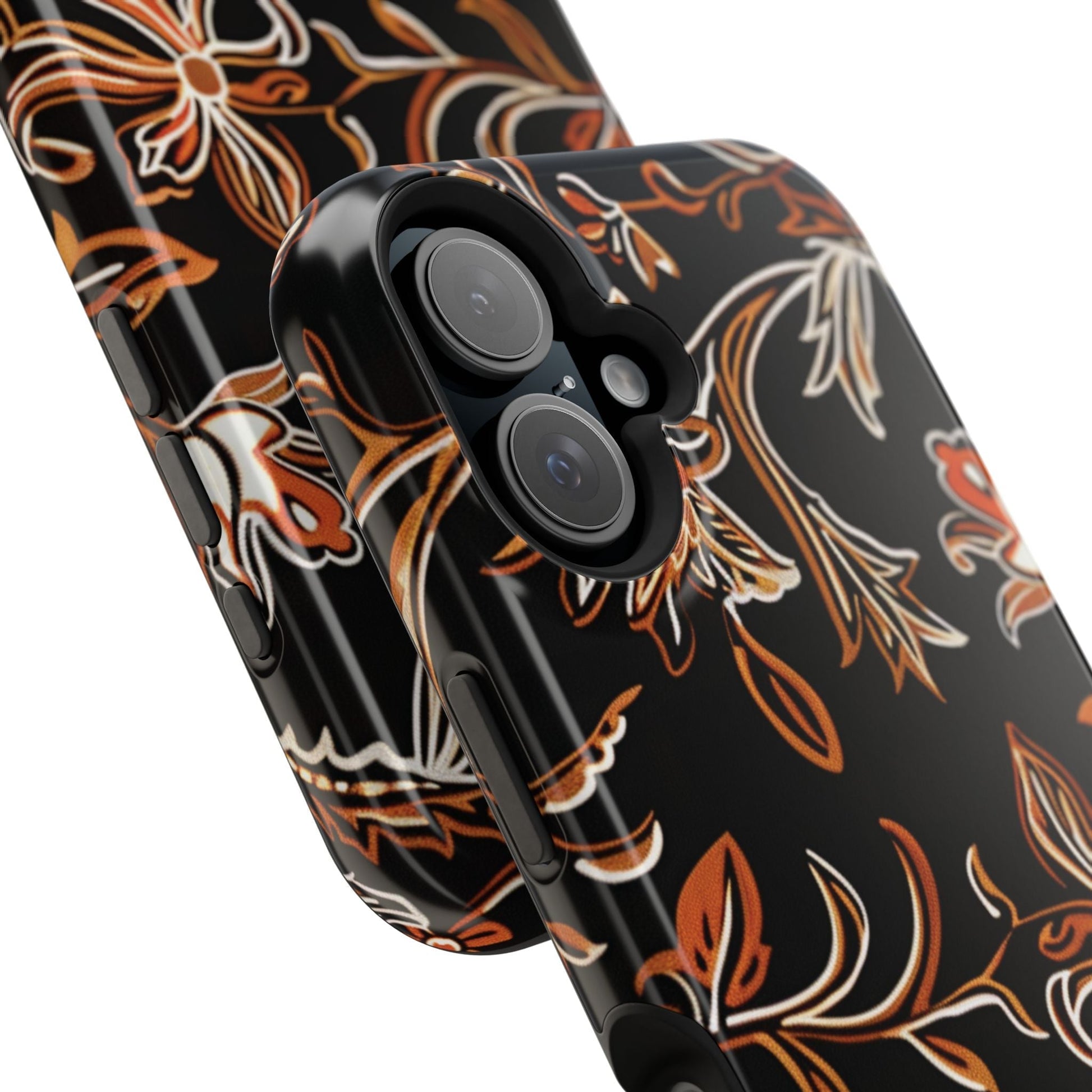 Floral Black & Copper Phone Case — Magnetic Impact - Resistant - DIGITAL X
